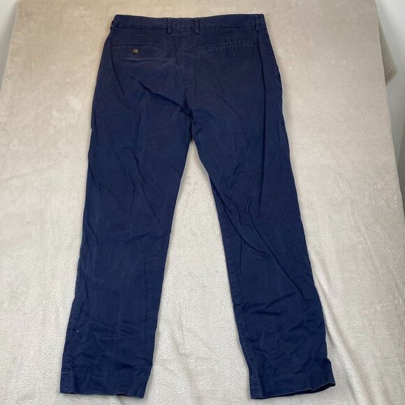 J.Crew Mens Pants Size 35x32 [34x30 measured] Flex Chino Flat Front Navy - Picture 11 of 12